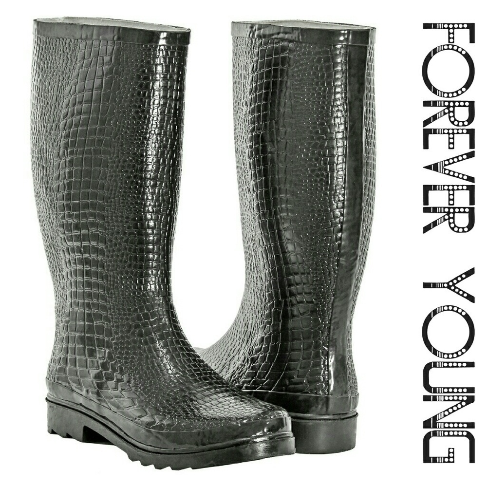 Women Tall Rainboots, #1415, Croco